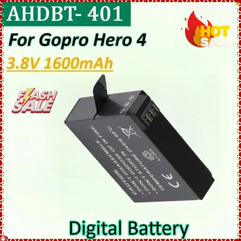 

New AHDBT- 401 3.8V 1600mAh Hero4 for Gopro 4 Battery for Gopro Hero 4 Camera Battery Hero4 bateria Action camera Accessories