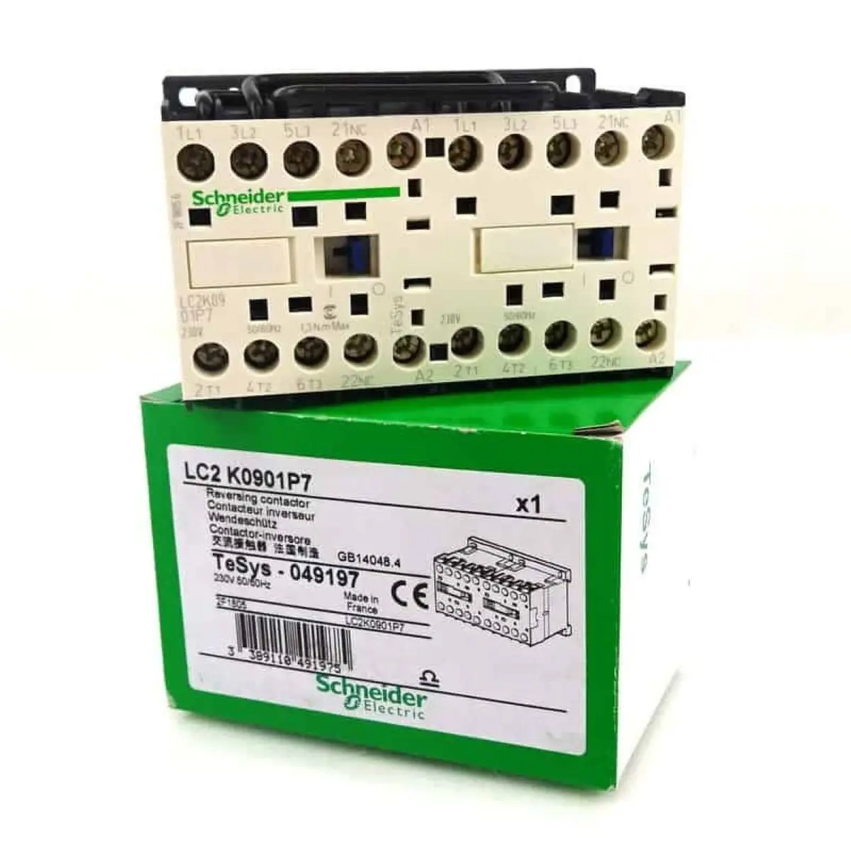 

LC2K0901P7 reversing contactor - 3P - AC-3 = 440 V 9 A - 1 NC - 230 V AC coil