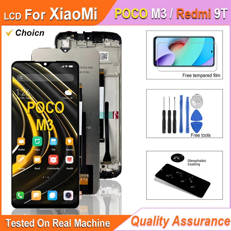 6.53'' LCD Display For Xiaomi Poco M3 LCD M2010J19CG LCD Touch Screen Digitizer Assembly For Redmi 9T LCD M2010J19SG LCD Display