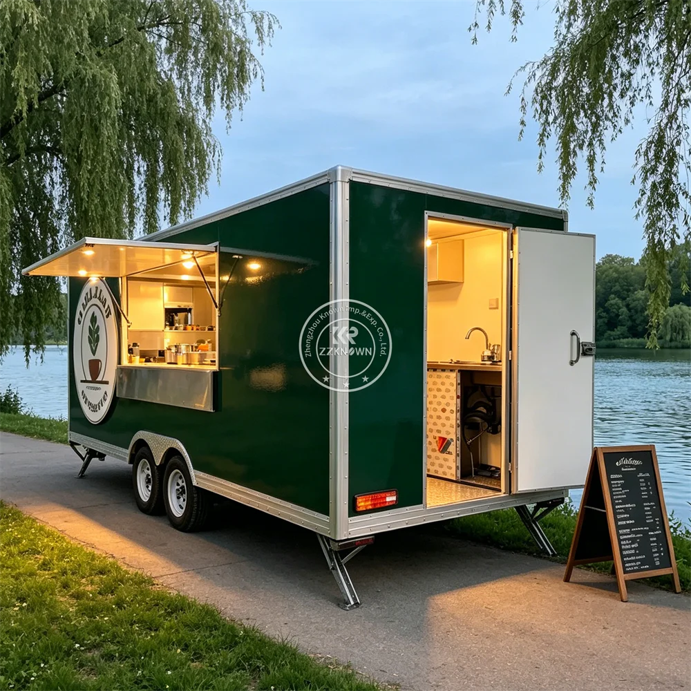 

Street Concession Mobile Food Truck Ice Cream Cart Mobile Restaurant BBQ Snack Food Trailer Fully Equipped