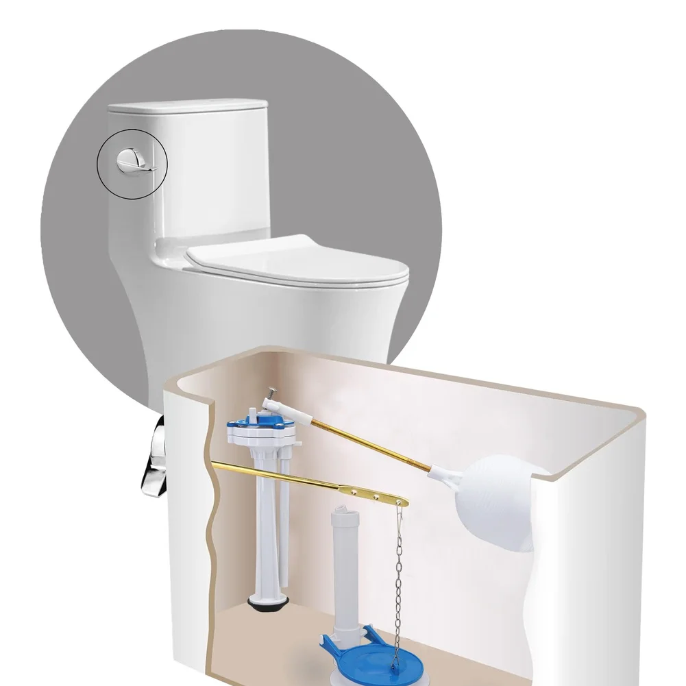 Zinc Alloy Toilet Flush Lever with Dual Rod Types Straight and Bent to Accommodate Varied Internal Toilet Tank