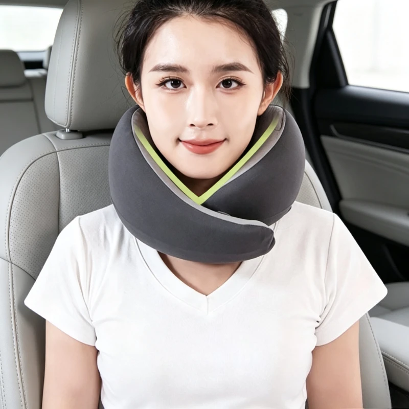 Memory Foam Travel Neck Pillow U Shape Wraparound Cushion Portable for Car Plane Train Sleep Trip Daily Rest Use 여행용 목베개