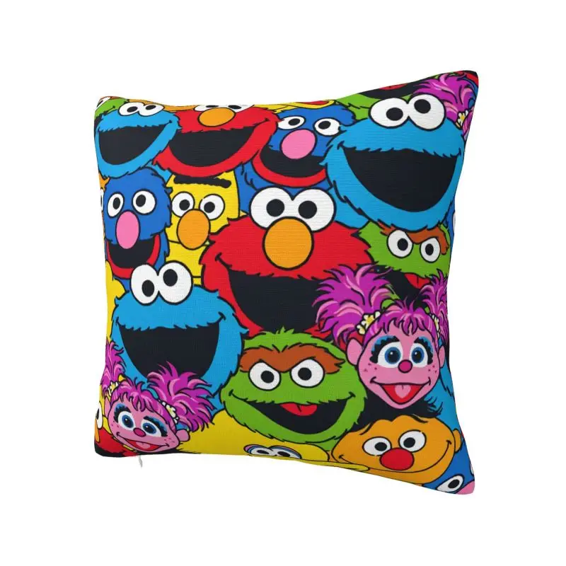 Sesame Street Cookie Monster Pillow Case 45x45cm Sofa Happy Elmo Nordic Cushion Cover Car Pillowcase