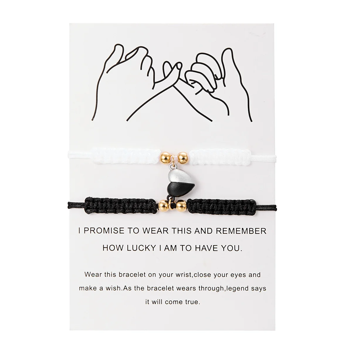 2 Teile/satz Romantische Herz Magnetische Gewinnen Paar Armband Für Frauen Männer Mode Geflochtenen Seil Passenden Armband Freundschaft Schmuck – Detail 12