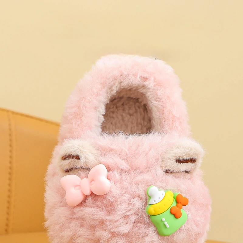 Children's Winter Cotton Slippers Shoes Warm Plush Winter Home Slippers for Girl Boy Cartoon Cute Animal Child House Slippers