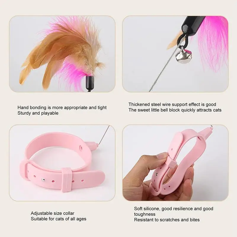 Pet Accessories Juguwtes Para Gatos Interactive Cat Toys Cat Teaser Stick Collar Self-hi Game For Cats Stick Funny Pet Cat Toys