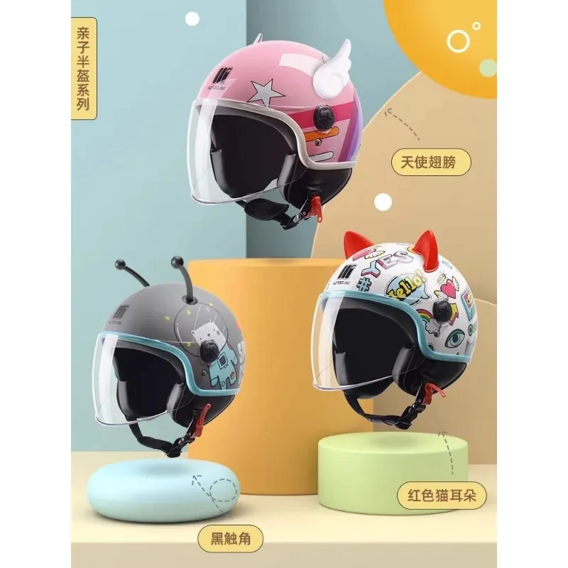 Children Cartoon Cute four seasons Motorcycle helmets Open face electric car bike child helmet for kids boy girl unicorn DOT