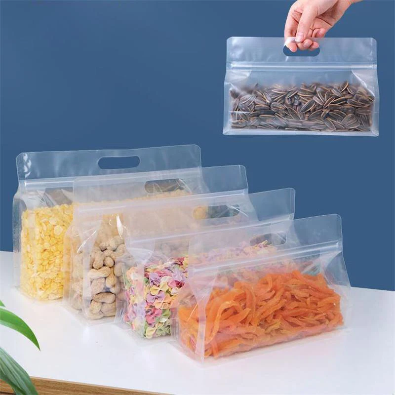 Reusable PEVA Food Bag Food Storage Bag Leakproof Containers Kitchen Organizer Shut Bag Stand Up Zip Fresh Shut Bags BPA Free