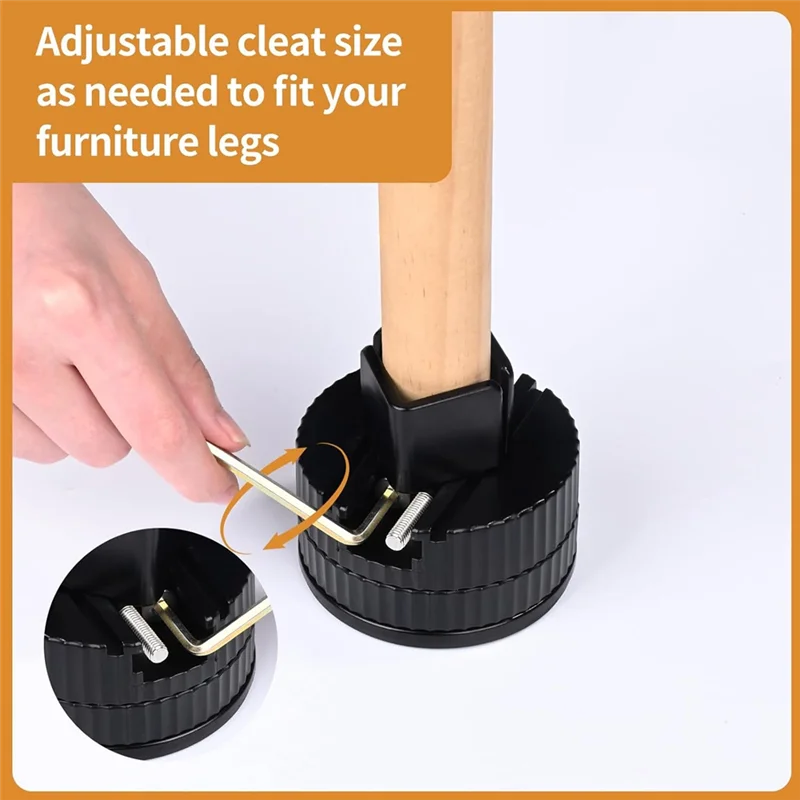 

ABFI Adjustable Furniture Bed Risers-For Desk Leg Height Extenders 1.8In To 2.3In, 4000Lbs Max