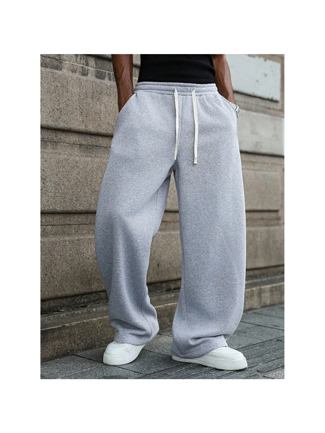 

Men'S Casual Sweatpants with Elastic Waist and Drawstring | Comfortable Long Pants, Perfect for Streetwear and Daily Wear