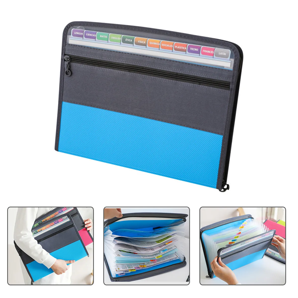 

13-Layer A4 Expanding File Folder Portable Accordion Folder Lightweight Document Organizer Receipt Bill Storage for Home Office