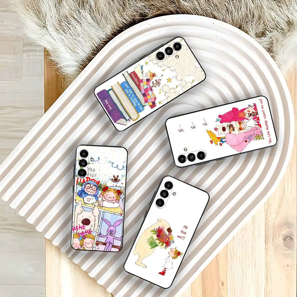 Cartoon Art COCO-chanS Phone Case For Samsung Galaxy A73,31,32,72,41,53,52,71,22,5G,Note,J7,8,9 Soft Black Cover