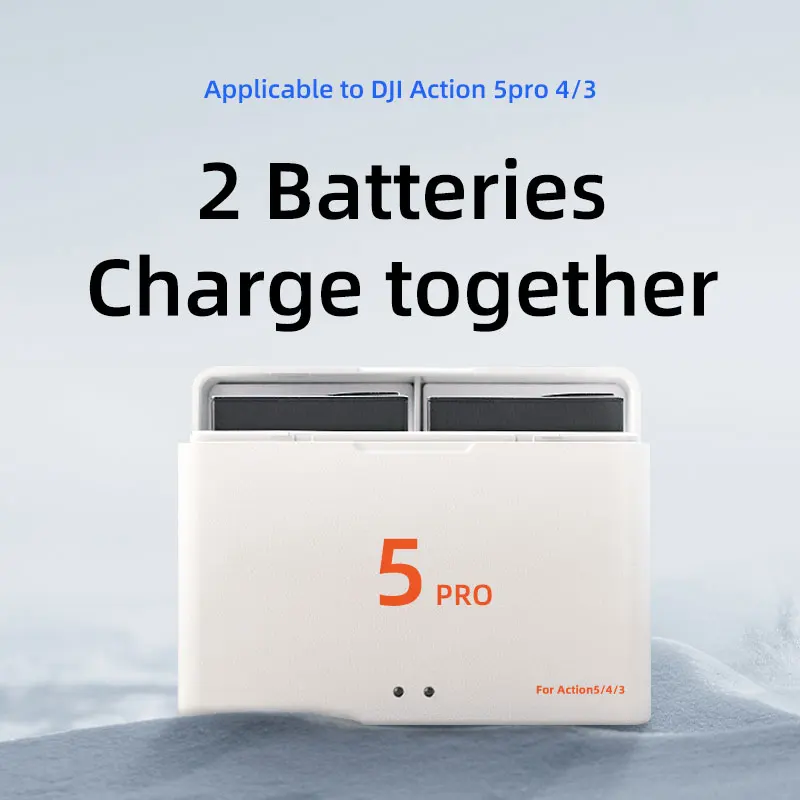 For Dji Osmo Action 5 Power Battery Charger/Dual Slot Battery Storage Box/Case Action 5 Pro
