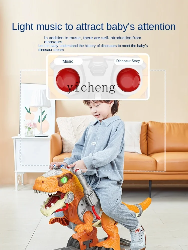 XL elektrische spray-dinosaurusscooter voor kinderen, jongens kunnen grote T-Rex rijden