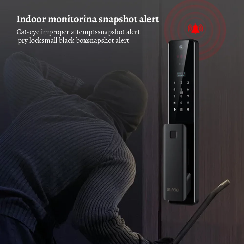 指紋パスワード電子WIFIリモート全自動3D顔認識ビジュアルキャットアイドア