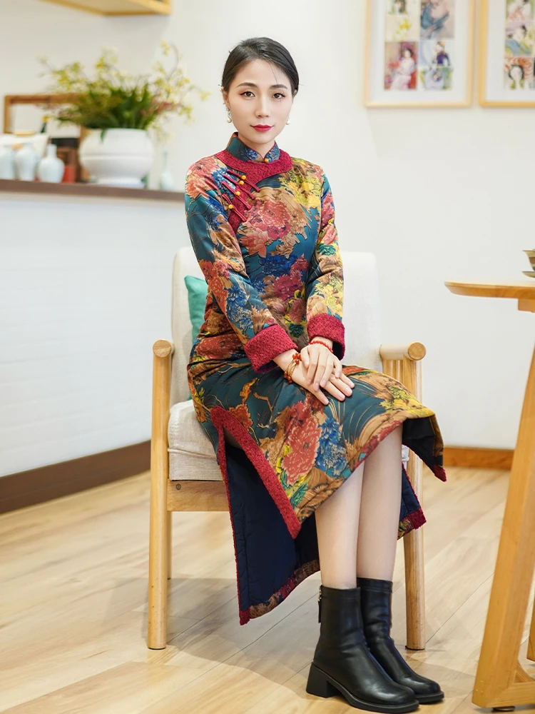 

Rui Fu Feng Winter New Sle National Vintage Improved Dr Ele Aosphere Medium Length 24R85