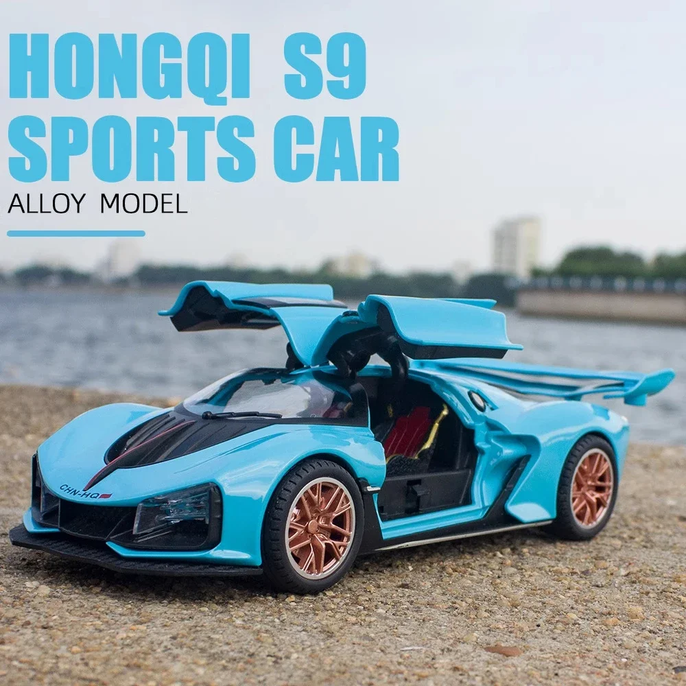 

Модель автомобиля из сплава 1/24, детская игрушка, суперкар S9 с распылителем, открывающиеся двери, инерционная машинка, коллекционная модель, подарок для детей на Рождество и праздники