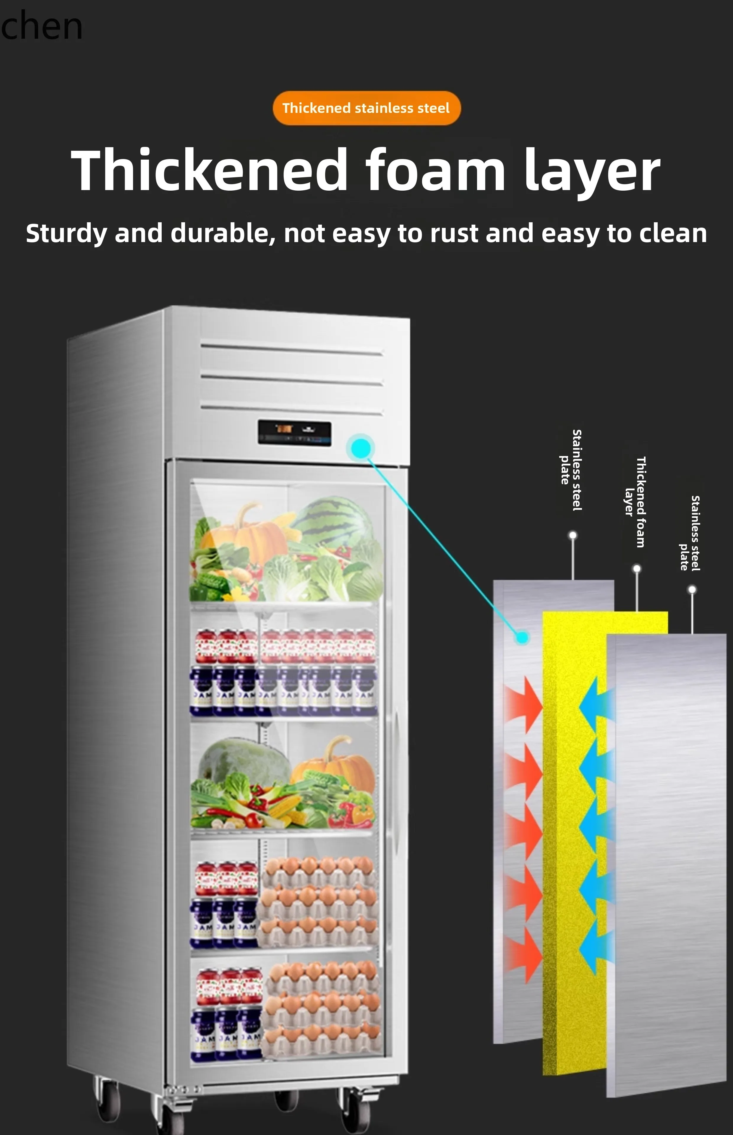 ZS خزانة عرض باب زجاجي الفريزر خزانة عرض المشروبات خزانة الطلب الخضار والفواكه الثلاجة الطازجة