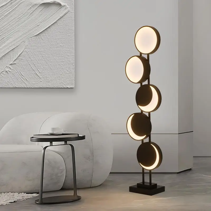 Floor Lamp Creative Personality Round Unique Moon Standing Light Parlor Sofa Side Lounge Bedroom Study Fixtures Modern Designer