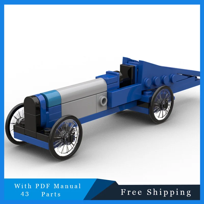 

43 Parts Technology Modular Aviation Engine Sports Car Model MOC Building Block Bricks Creative Assembly Toy Sets Birthday Gifts