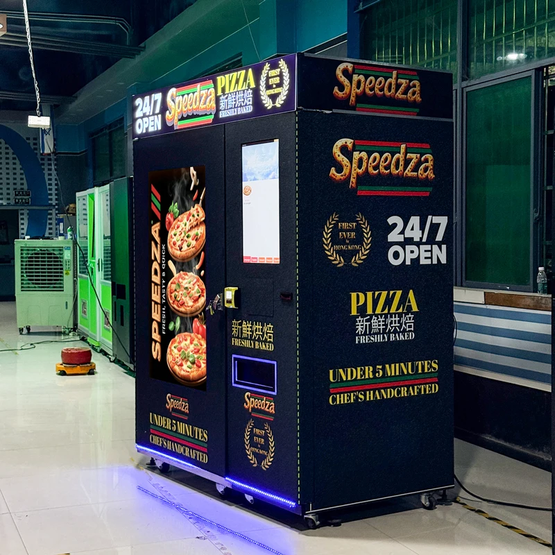 Customized Naughty Dog Outdoor Commercial Pizza Vending Machine 51-Piece Capacity Wi-Fi Enabled Multiple Options Customizable Co