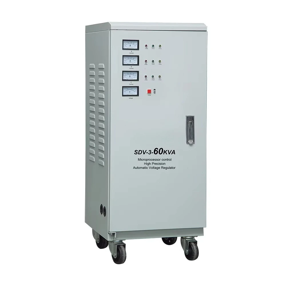 

Three Phase 60KVA Automatic Voltage Stabilizer 380V Servo Type Motor Big Power AC Current LED Display SVC Voltage Stabilizer