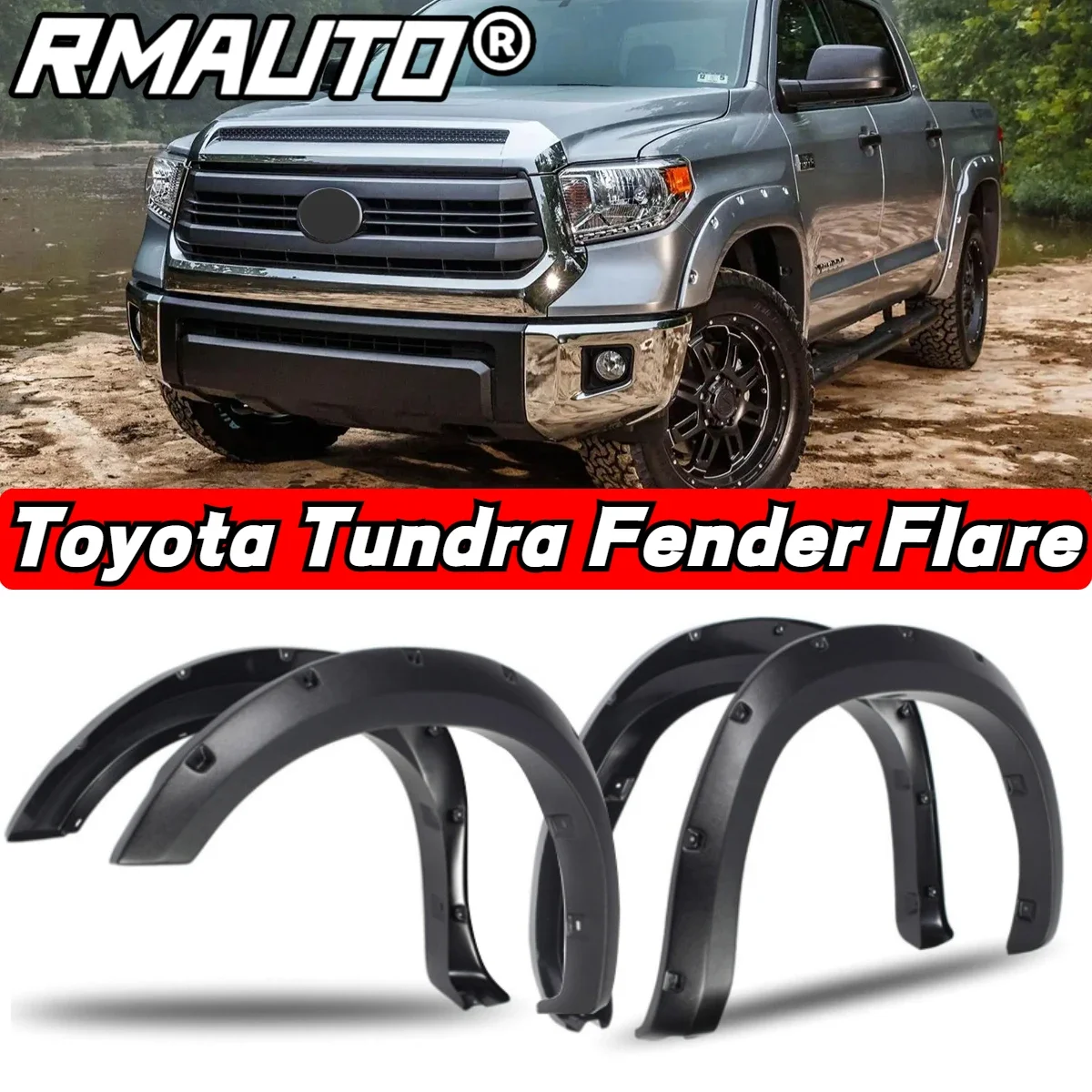 4Pcs ABS Fender Flare Mudguards Mud Guard Wheel Arch Protector Exterior Parts For Toyota Tundra 2007-2013 2014-2022 Accessories