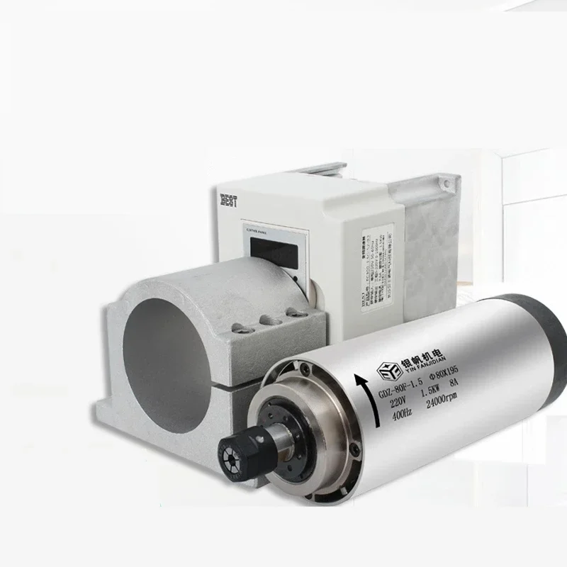 YFK วงกลม air-cooled แกนมอเตอร์ 0.8/1.5/2.2 เจาะมอเตอร์ความเร็วสูงการแปลงความถี่ปรับความเร็ว