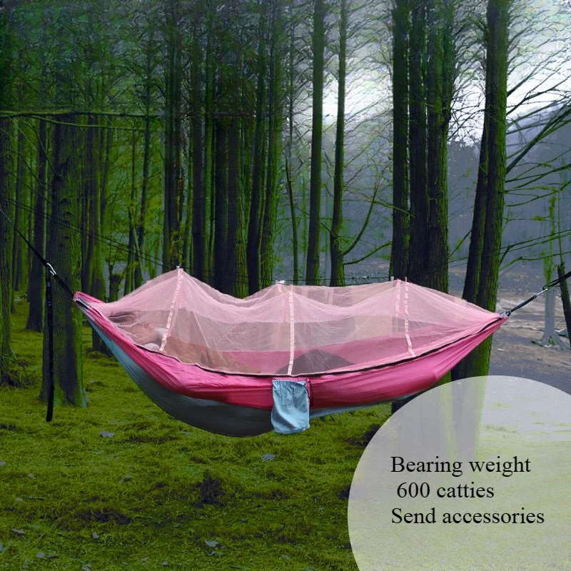 2024 hammock outdoor anti-rollover mosquito net breathable hammock sun protection camping mosquito net hammock