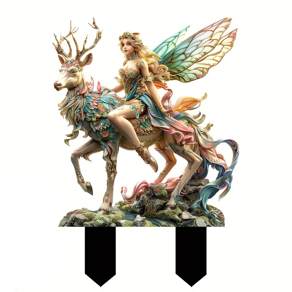 

Акриловая мини-фигурка феи в богемном стиле, искусственные креативные садовые напольные пробки, милые многофункциональные садовые колышки для газона