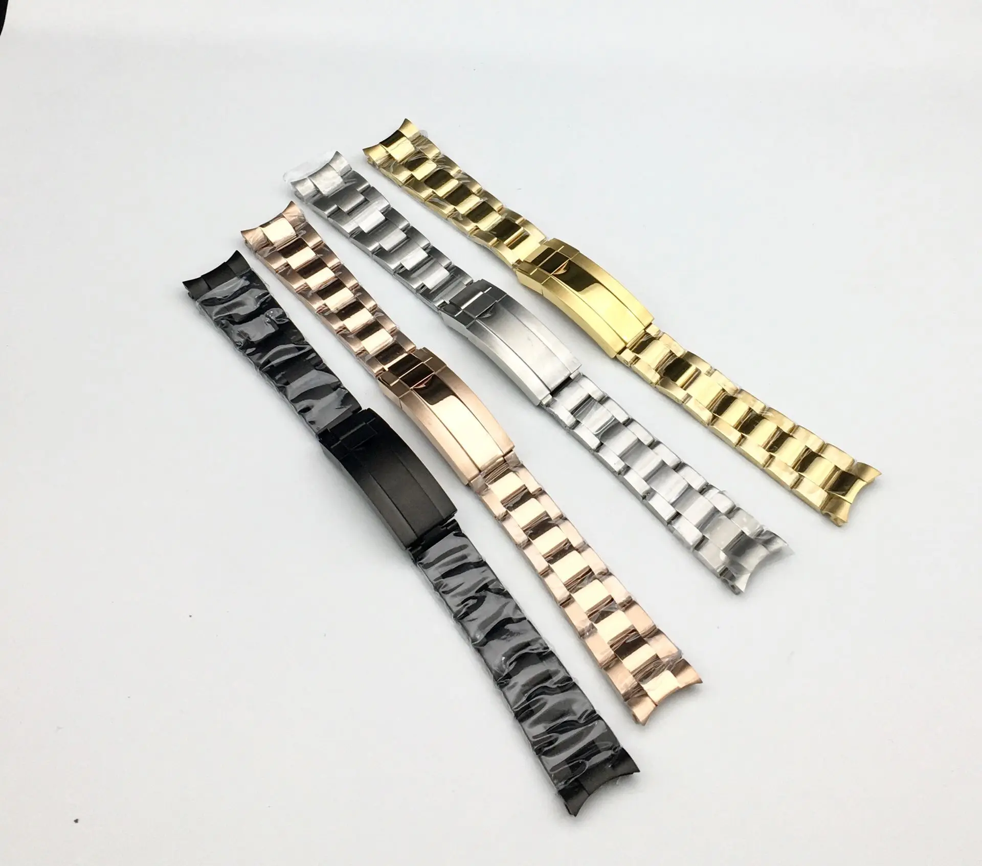 

20mm Strap Stainless Steel Metal Bracelet Accessory Watch Replacement Black/Gold/Rose Gold Coated