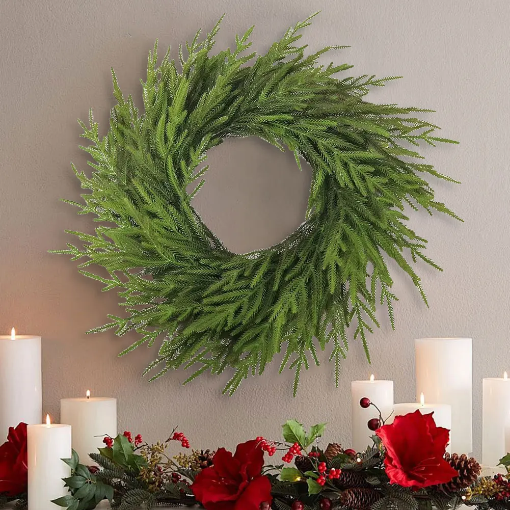 

Artificial Norfolk Pine Garland Christmas Greenery Garland Real Touch Garland Christmas Decorations for Mantle Stairs Fireplace