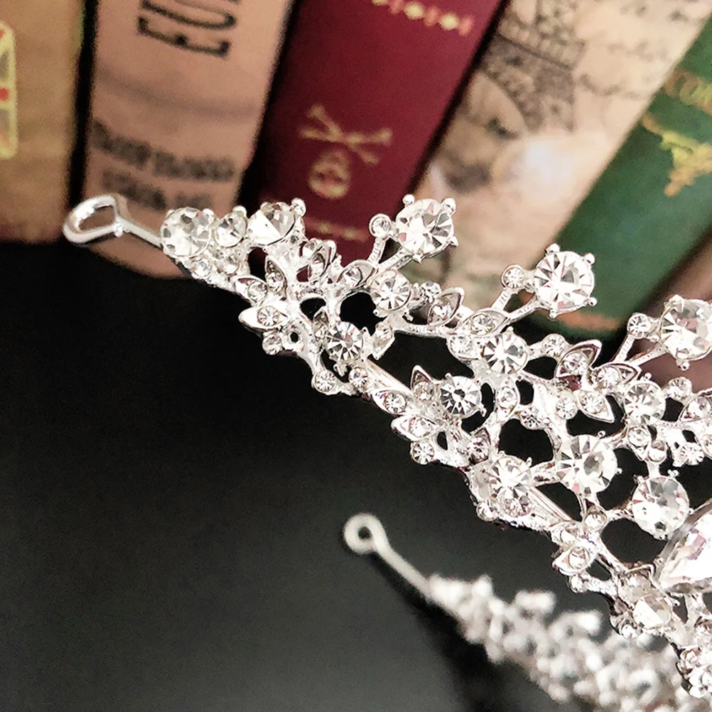 

Rhinestone Crown Hair Accessory Elegant Bridal Headdress For Wedding Party Prom Fashion Headwear Silver White Decor