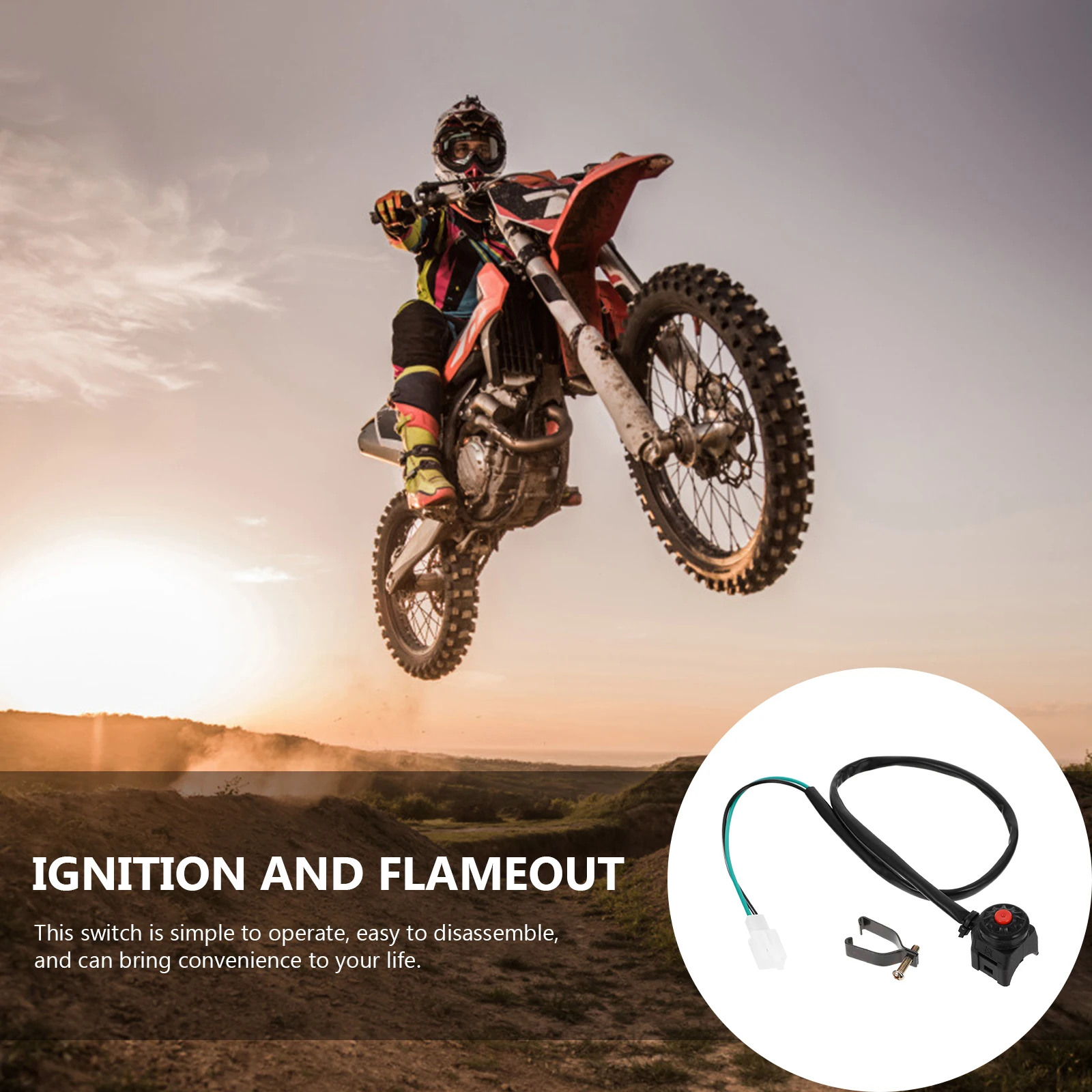 

1PCS Ignition Start Switch Durable ATV Motorcycle Horn Button Trumpet Stop Starter Easy Disassemble Convenient Use Relay