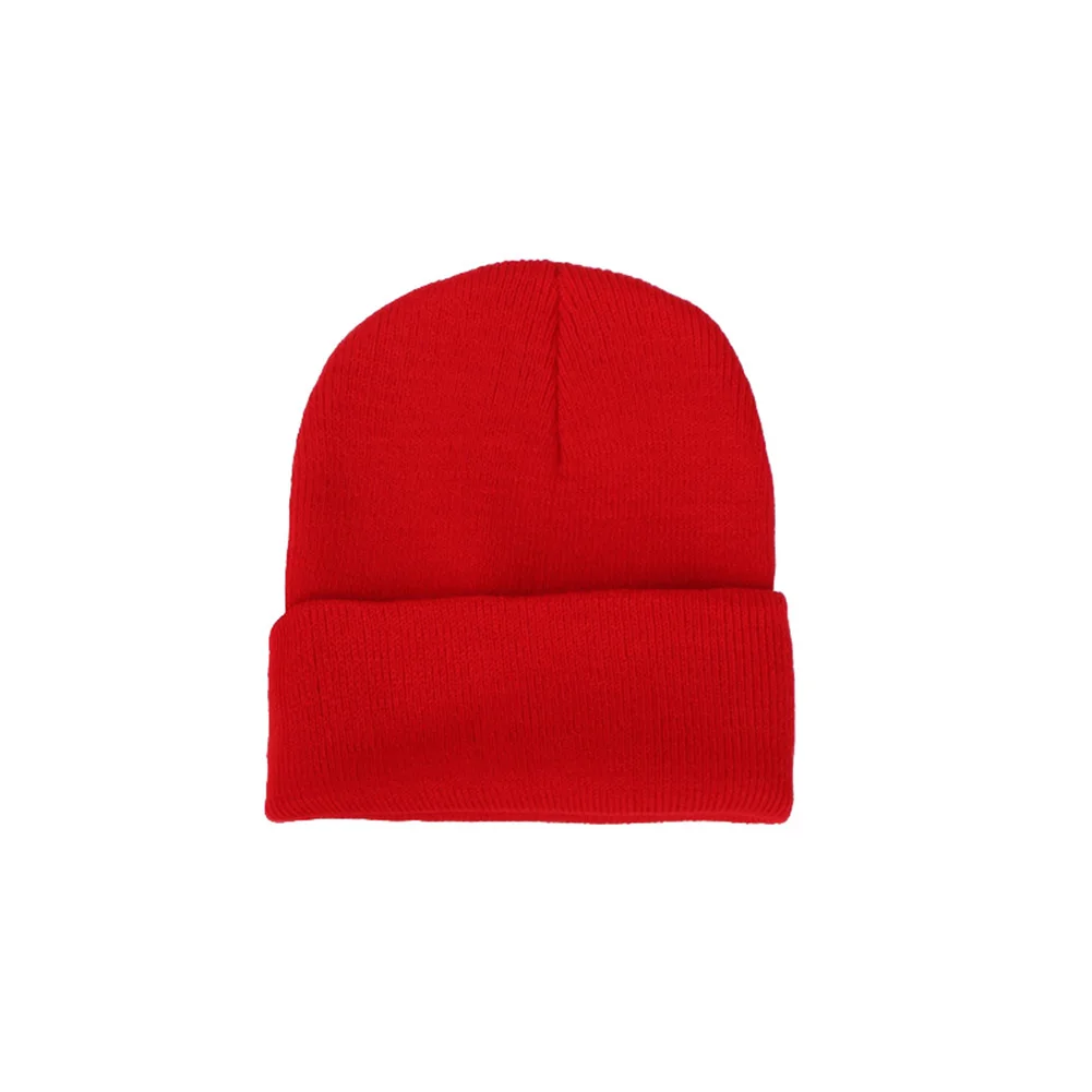 HOT SALES!!! Fashion Men\'s Women\'s Beanie Knit Ski Cap Hip-Hop Winter Warm Woolen Yarn Solid Color Hat Black Autumn Spring