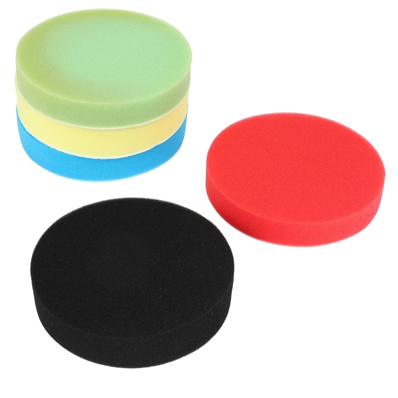 5 Pcs 6 Inch/150Mm Buffing Polishing Pad Flat Sponge Buffing Polisher Pads Kit For Car Auto Polisher Glass Polishing