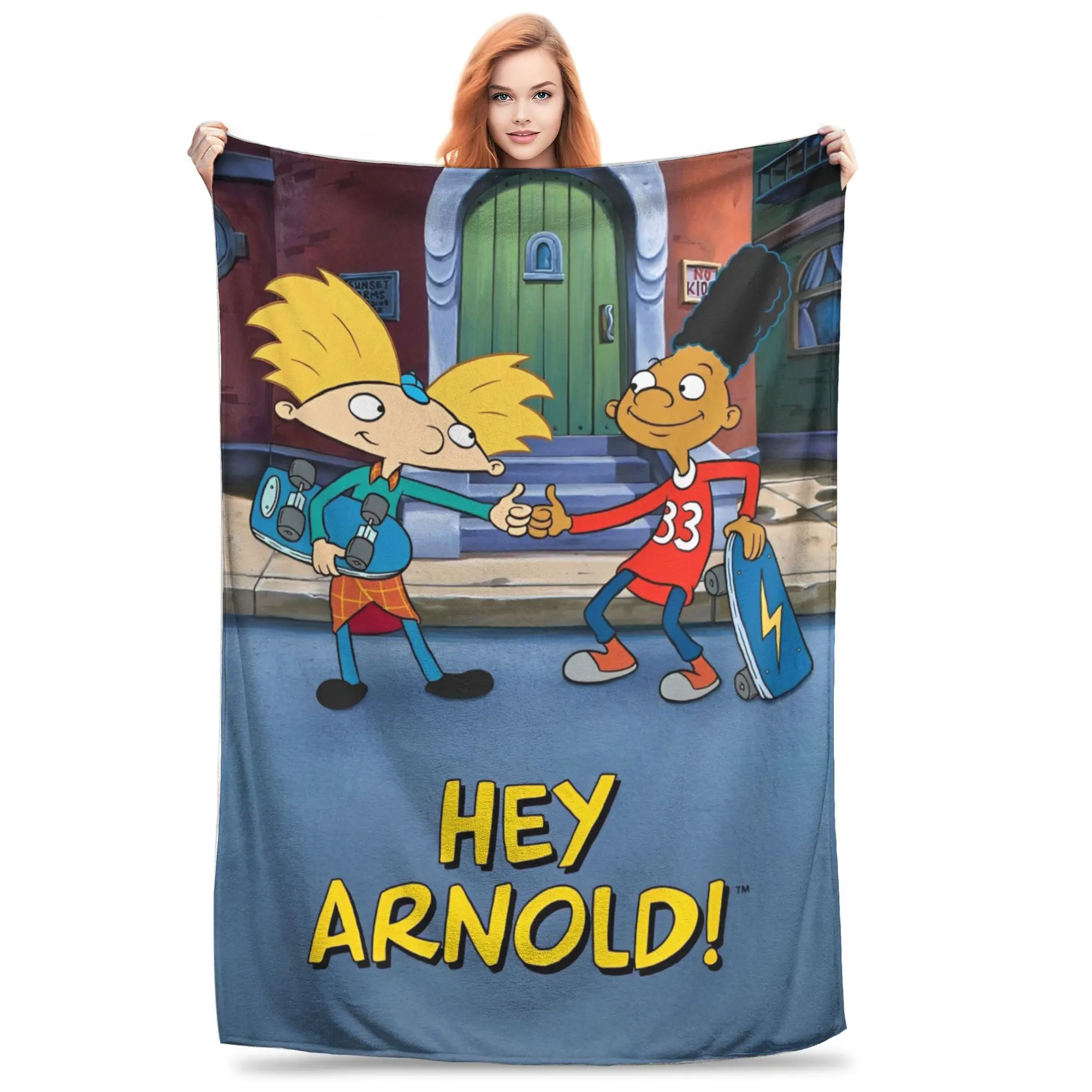 

Hey Arnold Adventures Anime Drama Blanket Multi-size Soft Fuzzy Plush Throw Blankets for Sofa Couch and Bed