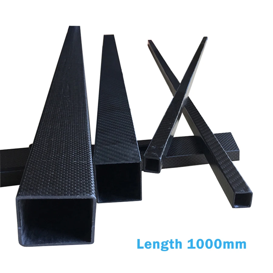 

1pcs Length 1000mm Full Carbon Fiber High Strength 3K Rectangular Square Tube 15mm 18mm 20mm 22mm 25mm 30mm 40mm Plain Glossy