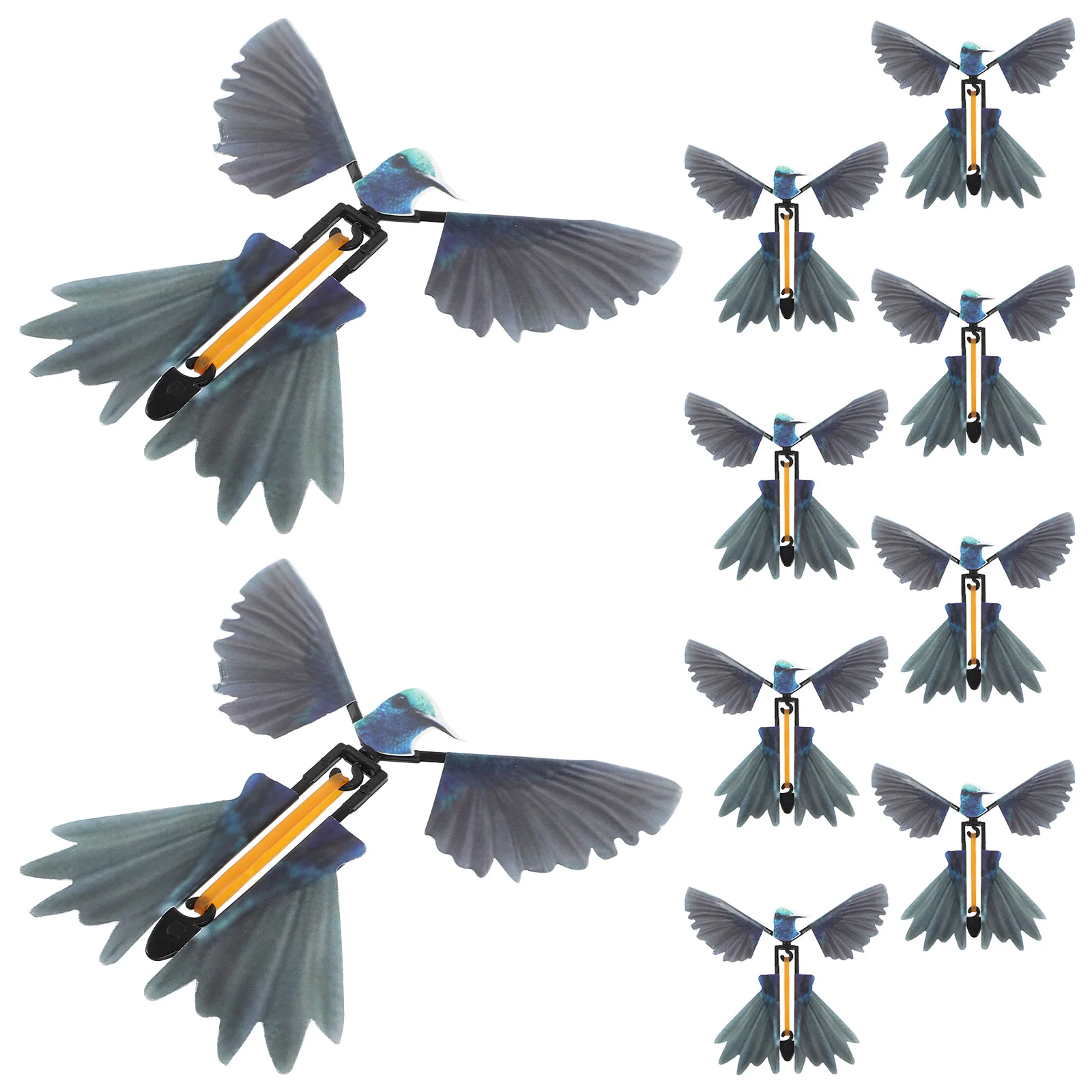 10 stks Kolibrie Truc Wind Up Vliegen Voor Kinderen Volwassenen Grappige Clockwork Vliegende Vogels Prank Party Favor Gift