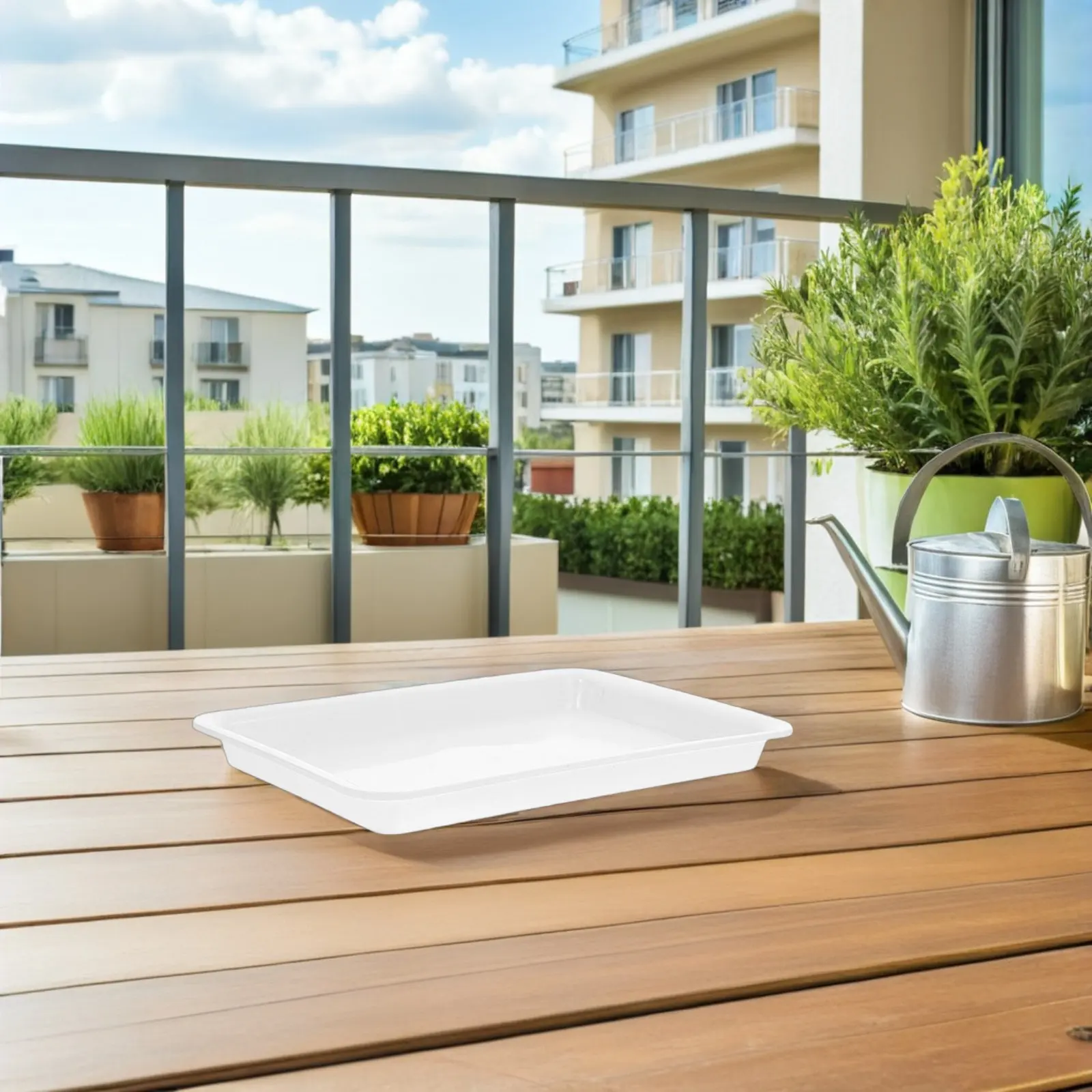 

4Pcs Flower Pot Trays Thickened Plastic Plant Saucers Balcony Outdoor Water Catcher Bases Heavy Duty Succulent Planter