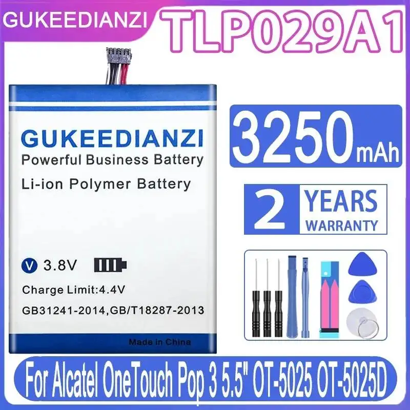Batería de teléfono móvil ecológica TLP029A1 3250mAh para Alcatel Onetouch Pop 3 5.5" OT-5025 OT-5025D