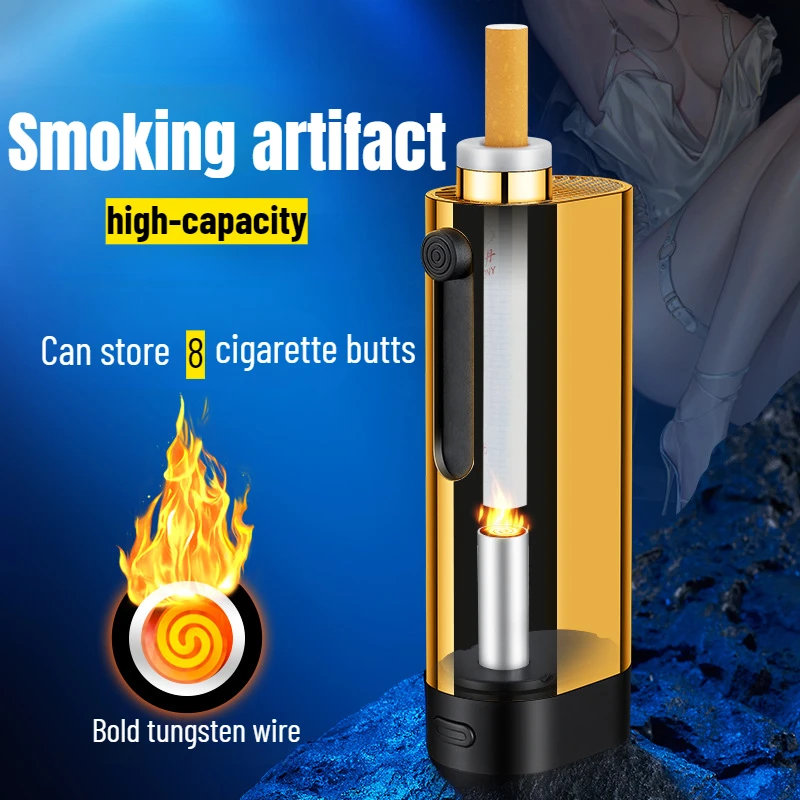 

Newest Portable Ashtray,car Mounted Non Dropping Ashtray Device, Charging Tungsten Wire Lighter, Lazy Driver's Non Bounce Device