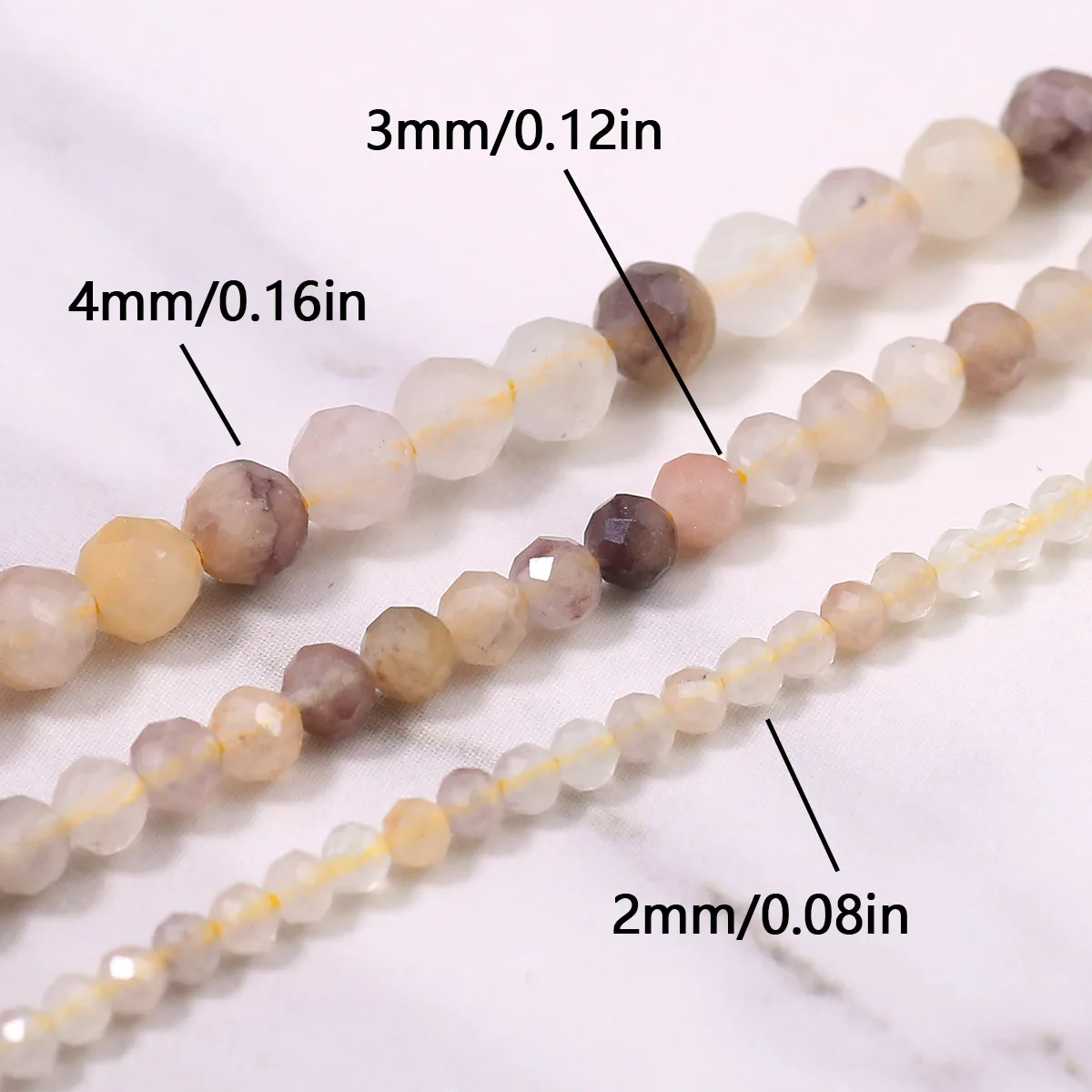 2/3/4mm Apricot Series Round Cut Natural Stone For Making Diy Jewellery Accessories Such as Bracelets Necklaces and Key Rings