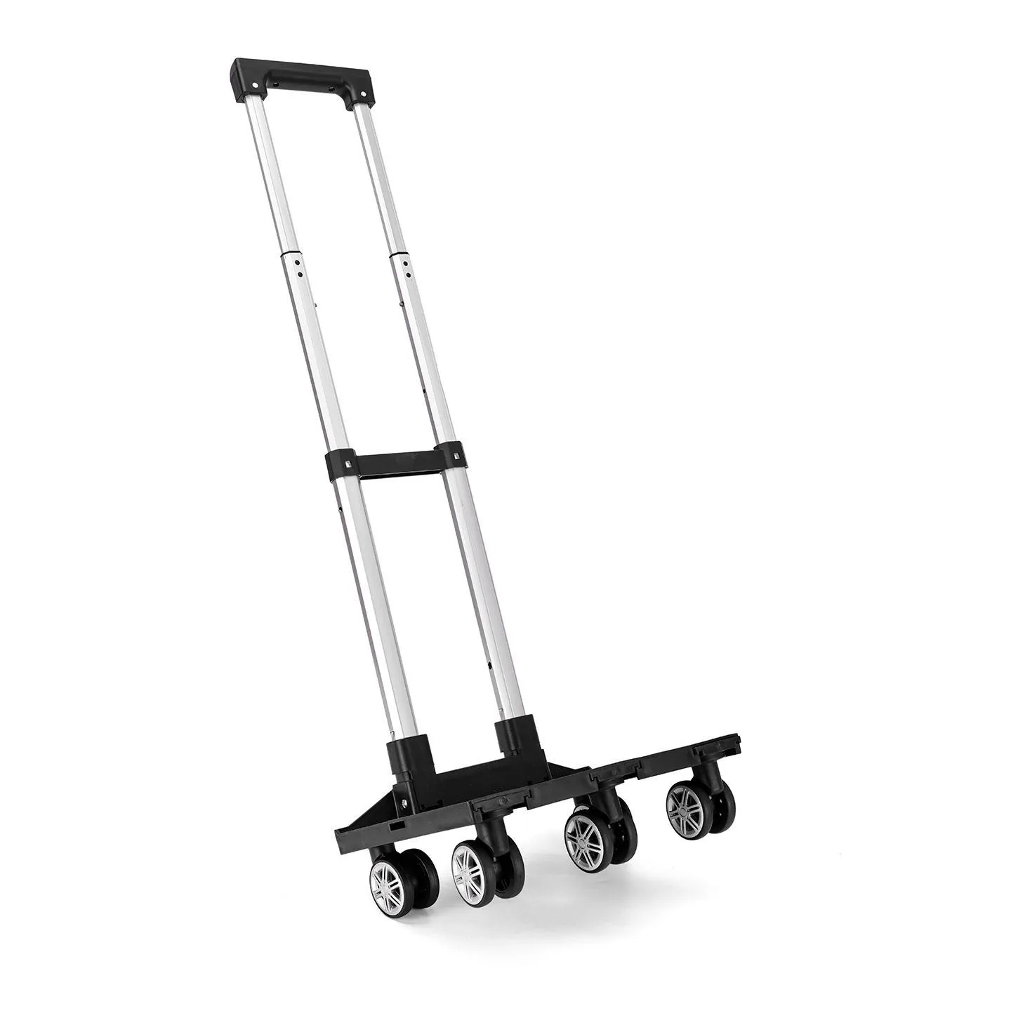 Folding Shopping Cart 5 Wheel Trolley, Aluminum Adjustable Telescopic Handle,25kg Load Detachable Swivel Wheels, Grocery Carrier