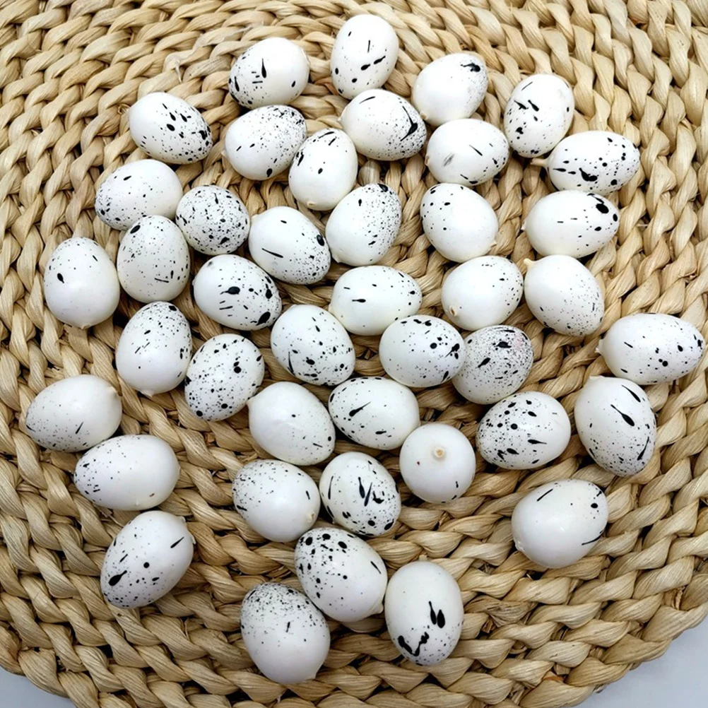 50pcs Easter Artificial Eggs Foam Quail Eggs Fake Eggs Painting Prop Food Toy easter foams egg easter scene decor