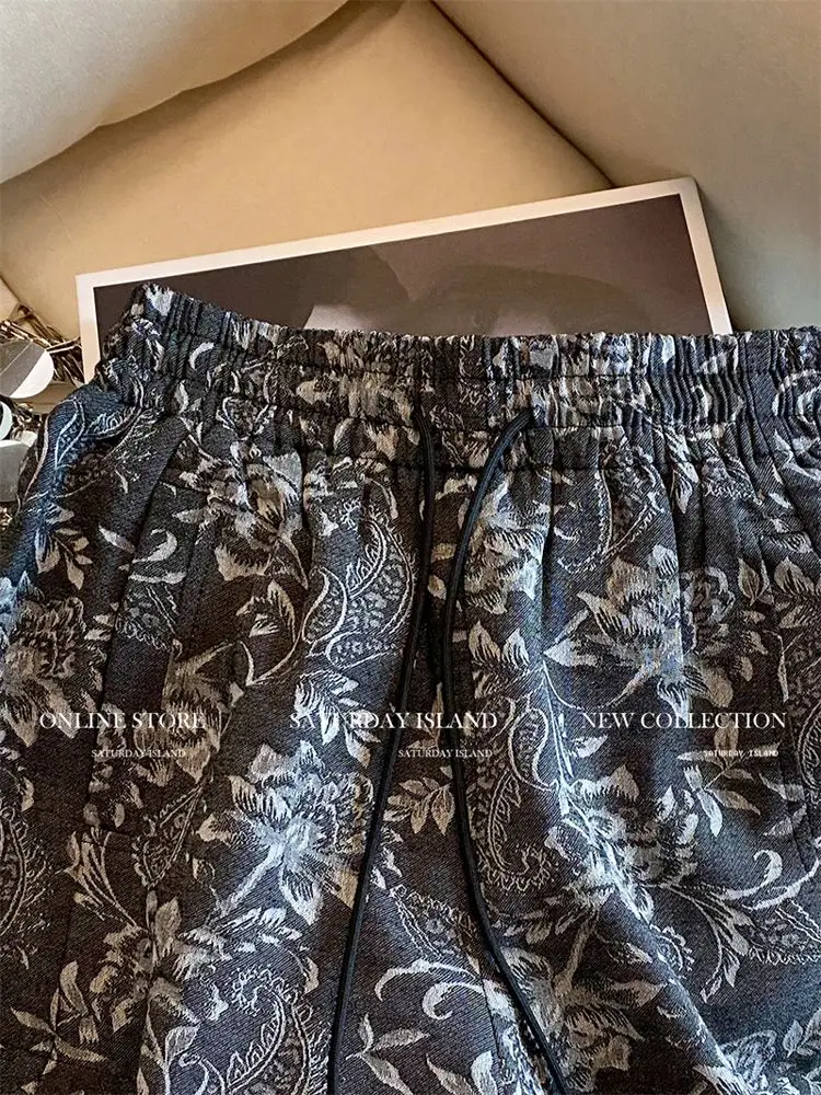 Shorts elegantes com cordão para mulheres verão nova moda solta e versátil casual