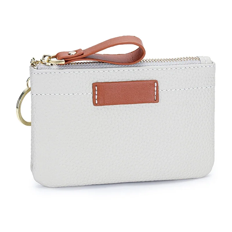 Lederen Portemonnee Portemonnee Mini Met Ritssluiting Portemonnee Portemonnee Met Sleutelhanger Reisaccessoires Ultradunne Portemonnee