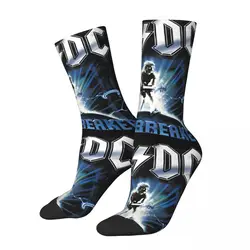 Funny Crazy Sock for Men Music And Rock Hip Hop Harajuku A-AC DC Happy Quality Pattern Printed Boys Crew compression Sock Casual