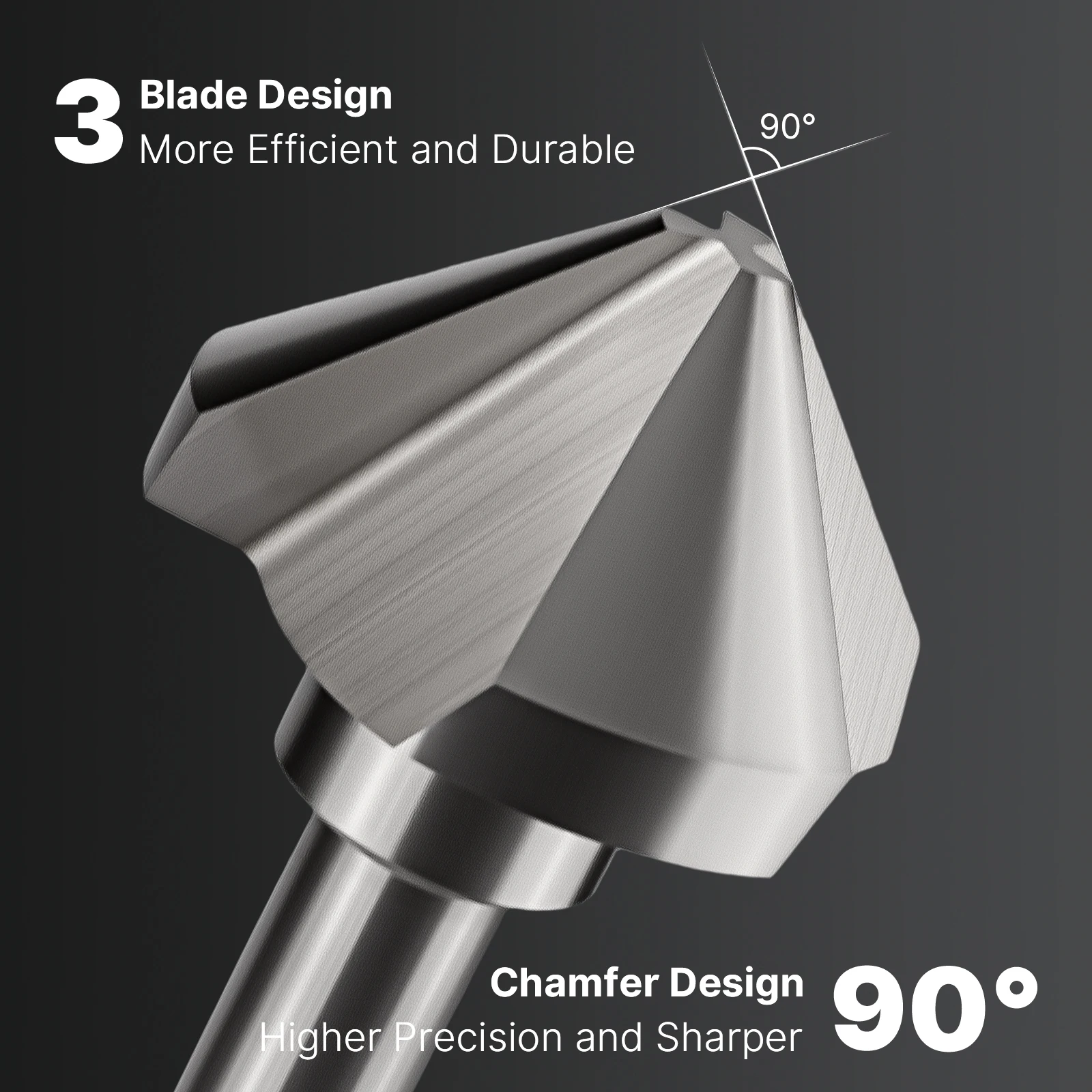 4.5~50mm HSS 3날 90도 챔퍼 드릴 비트, 둥근 손잡이 HSS 카운터싱크 디버링 테이퍼 드릴 비트 (금속 가공용)