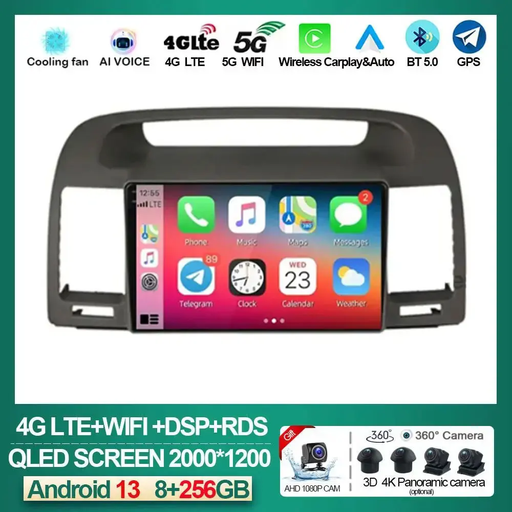 

8G 128G Car Radio Android 13 Carplay For Toyota Camry 2002 - 2006 Multimedia Video Player Auto Stereo GPS Navigation Head Unit